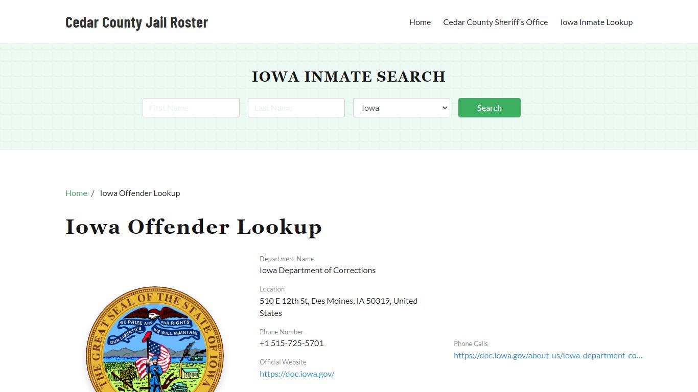 Iowa Inmate Search, Jail Rosters